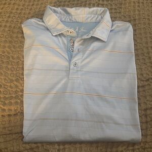 Bobby Jones Light Blue Striped Polo Shirt
